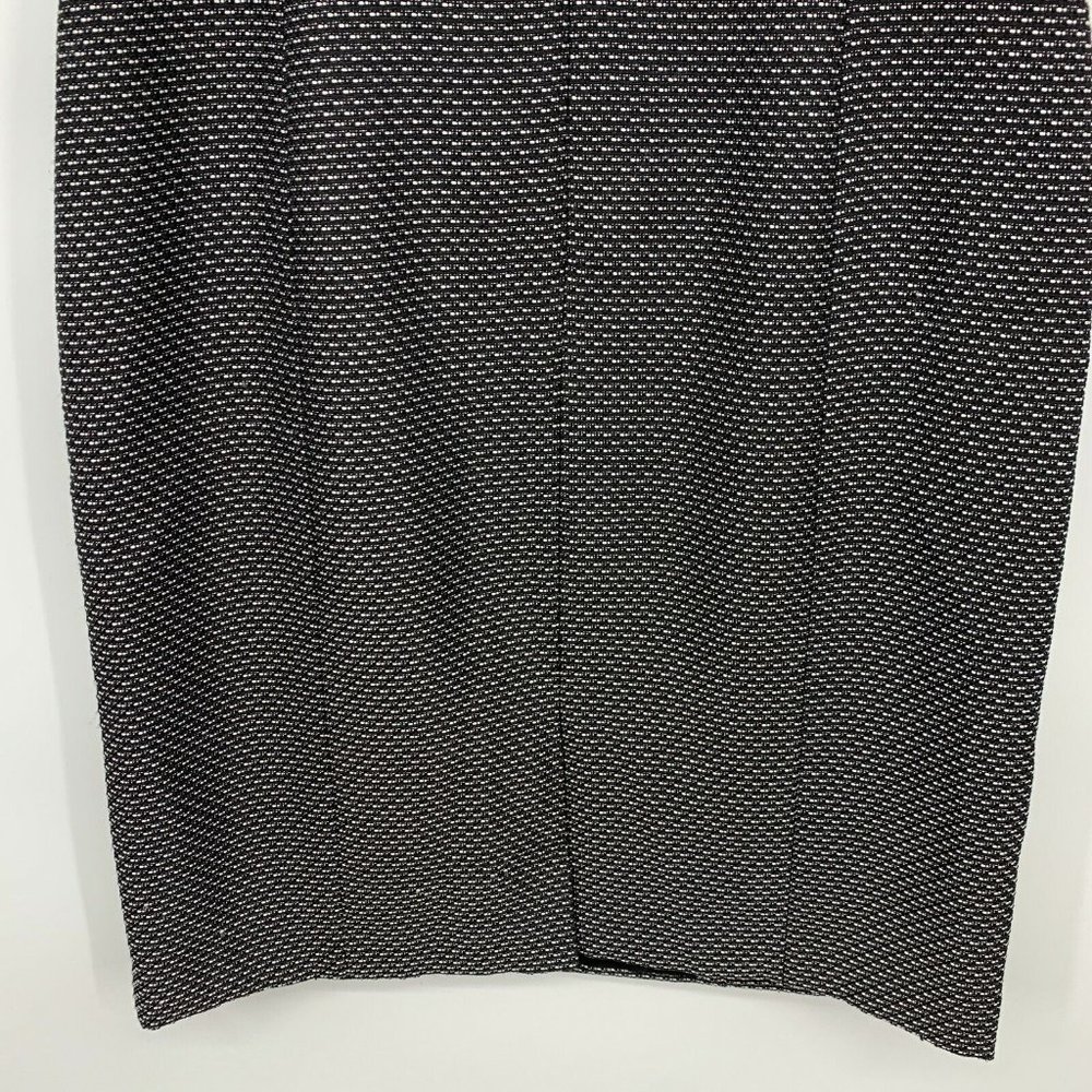 Tahari ASL Dress Black White Tweed Beaded V Neck Sleeveless Sheath - Picture 9 of 11